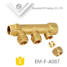 EM-F-A087 MF 3/4" brass male compression brass pipe fitting water manifold heating